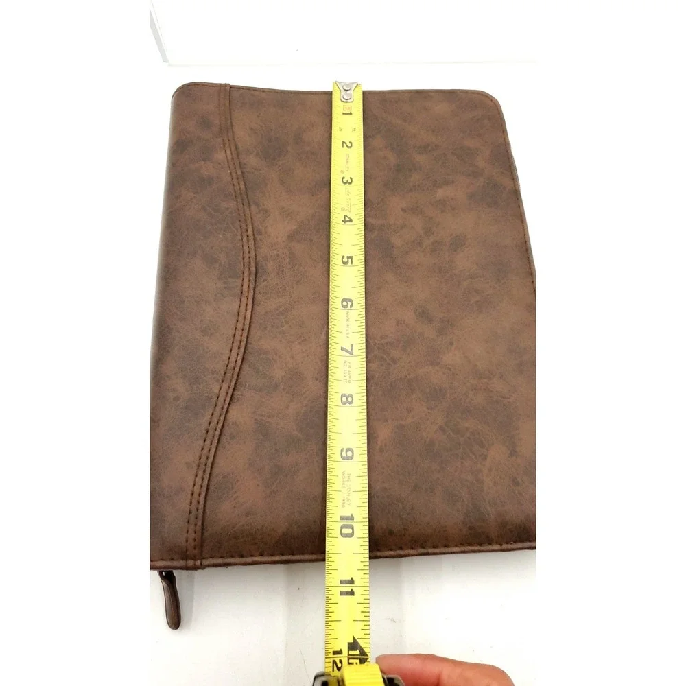 Vintage Day-Timer Organizer Planner Brown Zip Around 7 Rings 10.5x8